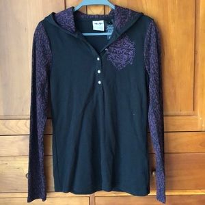 Harley Davidson Long Sleeve Hooded Shirt